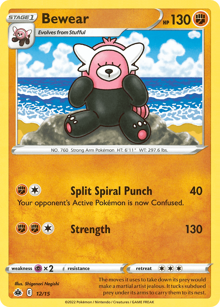 Bewear card in English