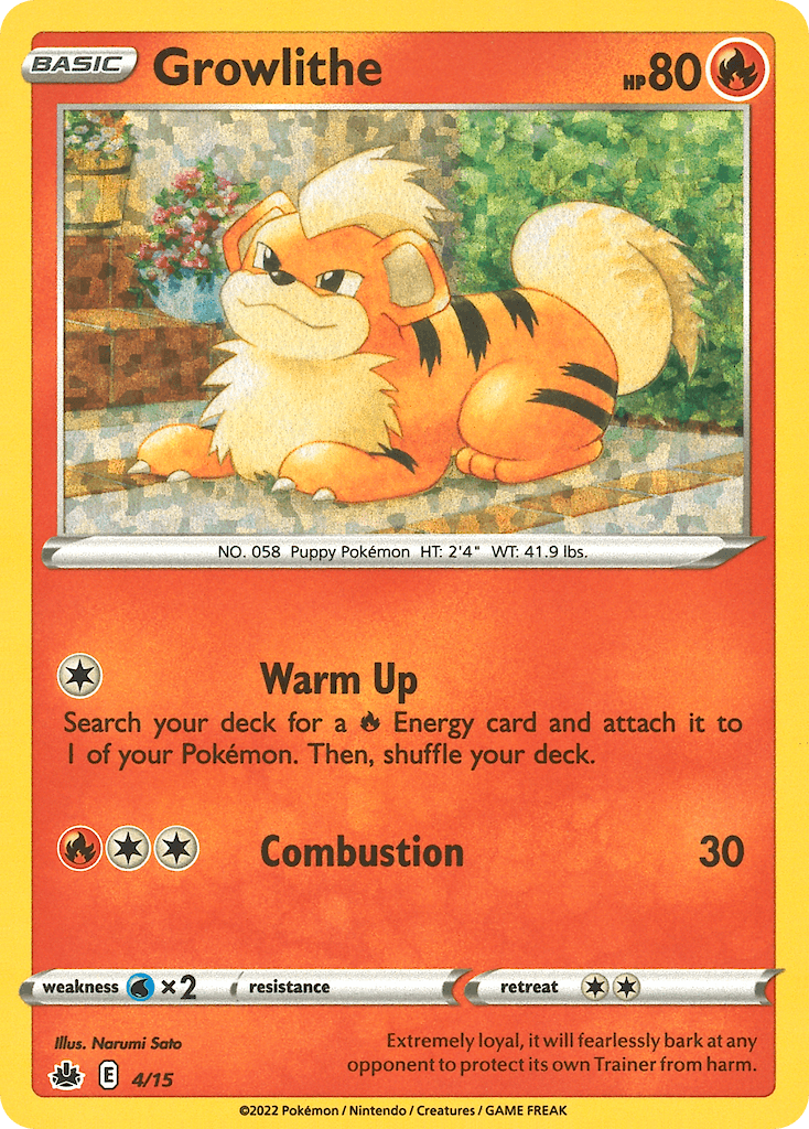 Growlithe card in English