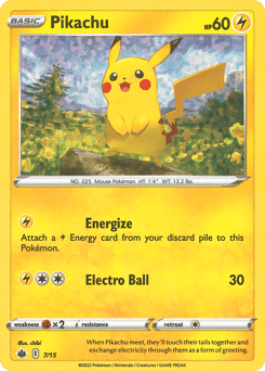 Pikachu card in English