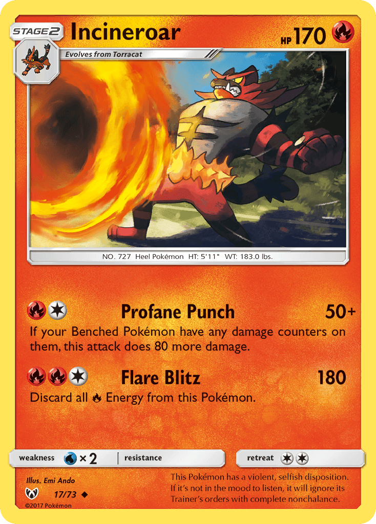 Incineroar card in English