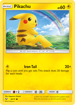 Pikachu card in English