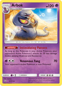 Arbok card in English