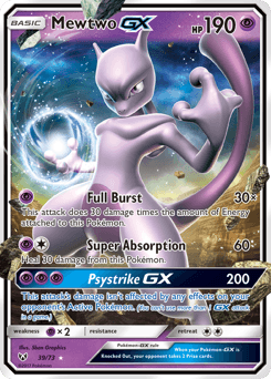 Mewtwo GX card in English
