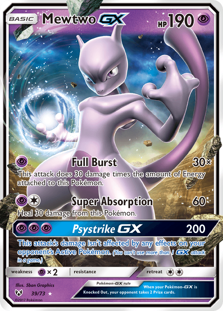 Mewtwo GX card in English