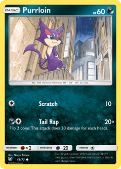 Purrloin card in English