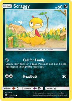 Scraggy card in English
