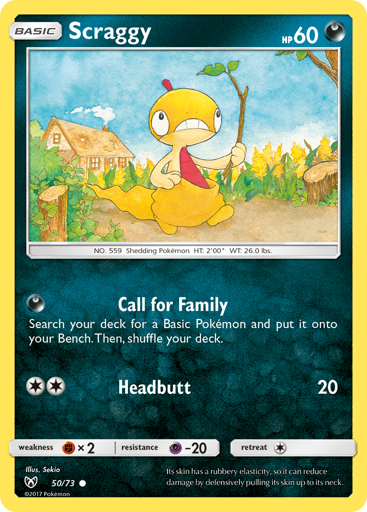 Scraggy card in English