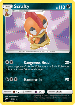 Scrafty card in English