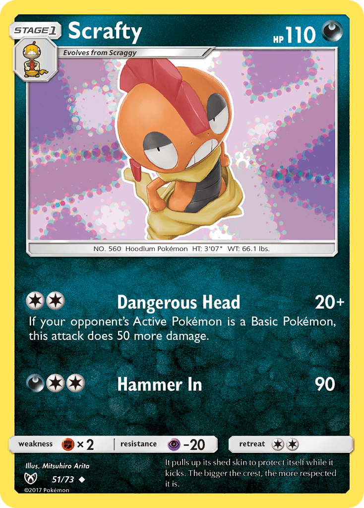 Scrafty card in English