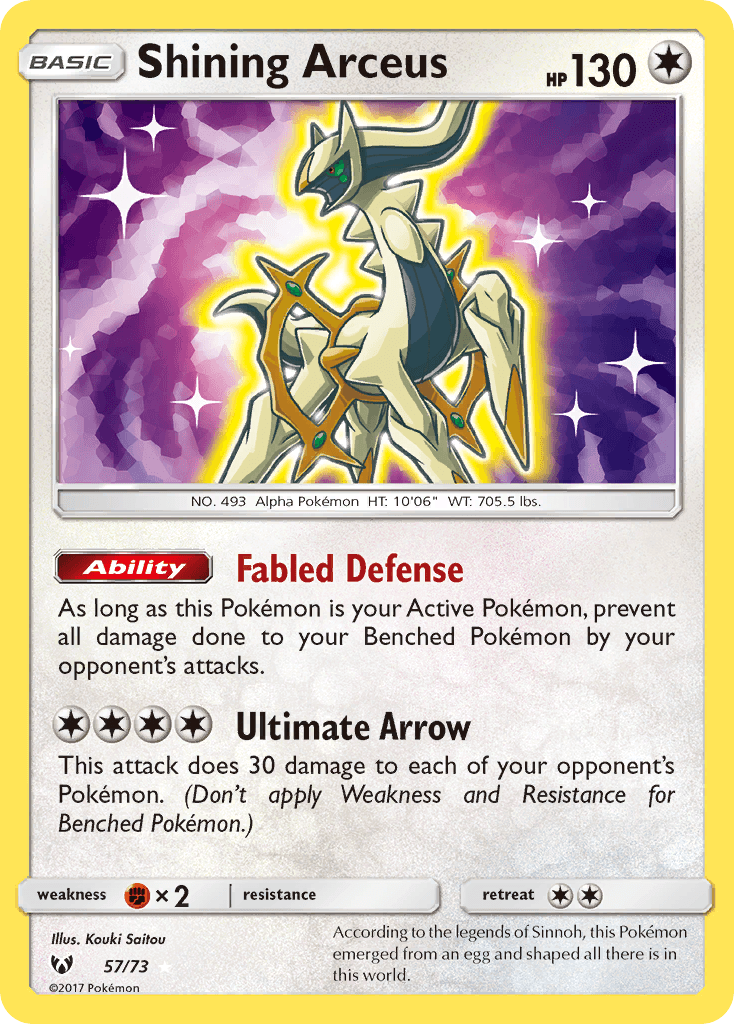 Shining Arceus card in English