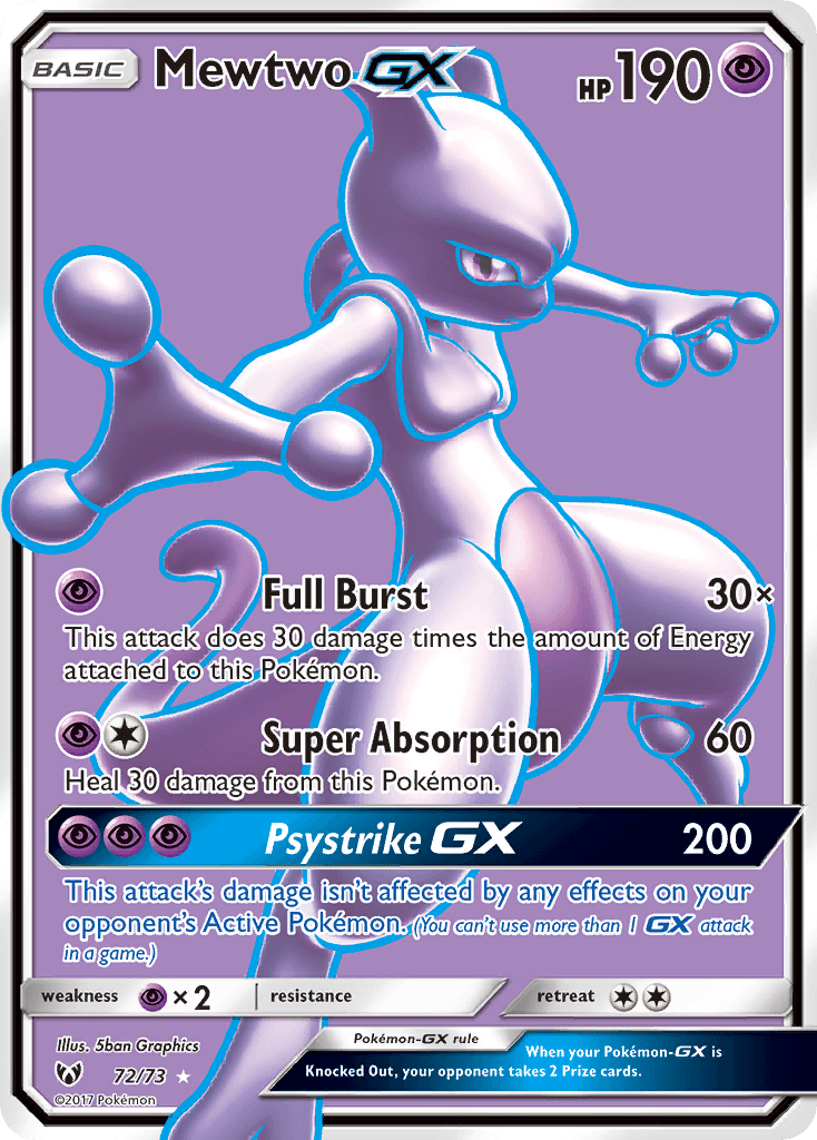 Mewtwo GX card in English