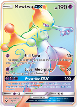 Mewtwo GX card in English