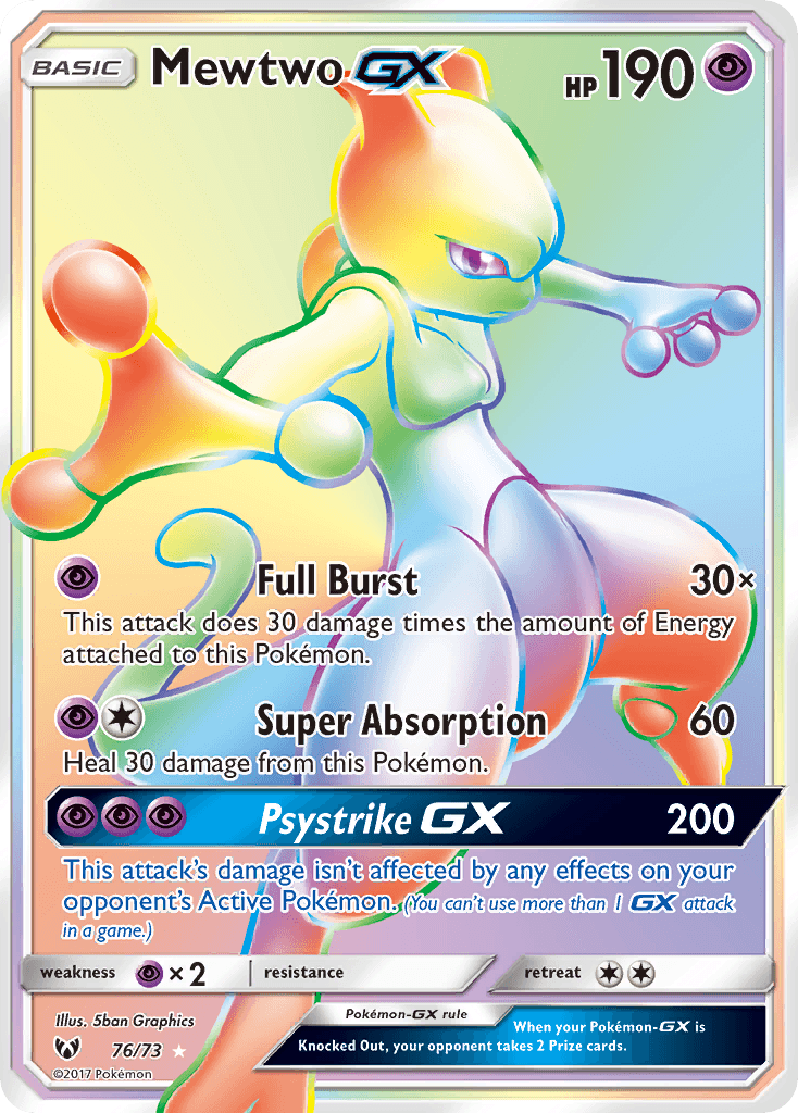 Mewtwo GX card in English