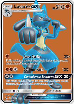 Lucario GX card in English
