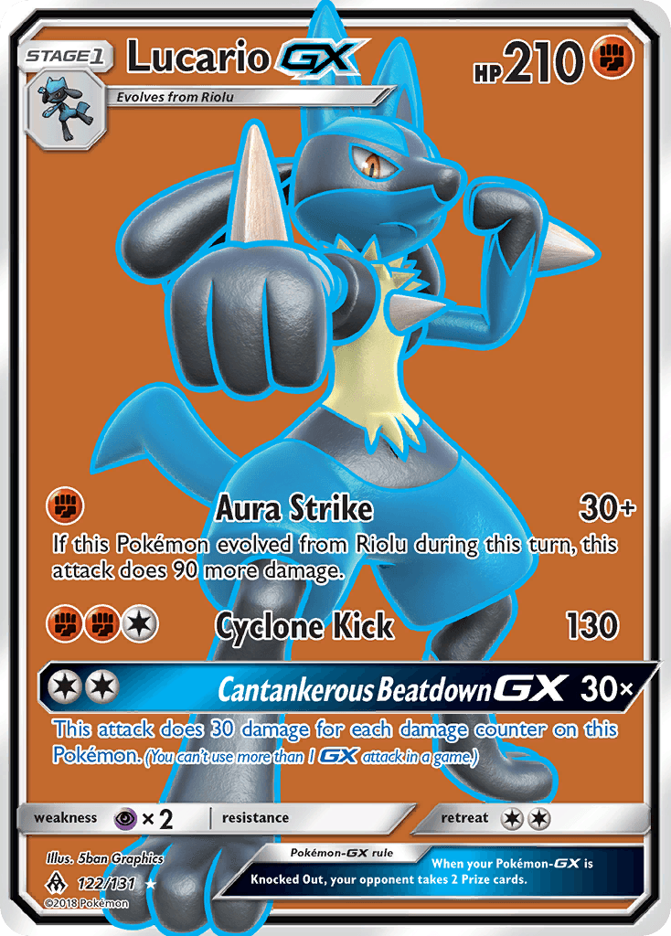 Lucario GX card in English