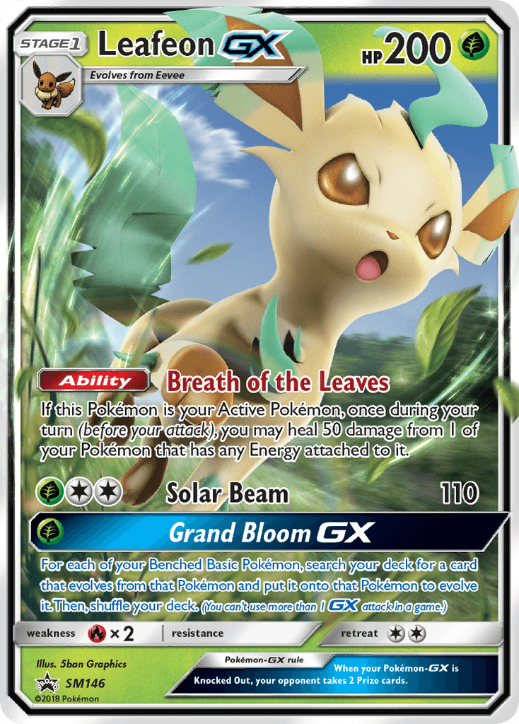 Leafeon GX card in English