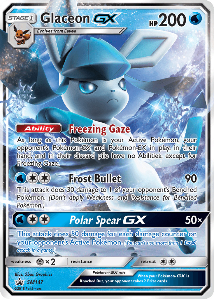 Glaceon GX card in English