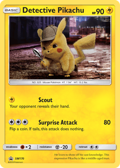 Detective Pikachu card in English