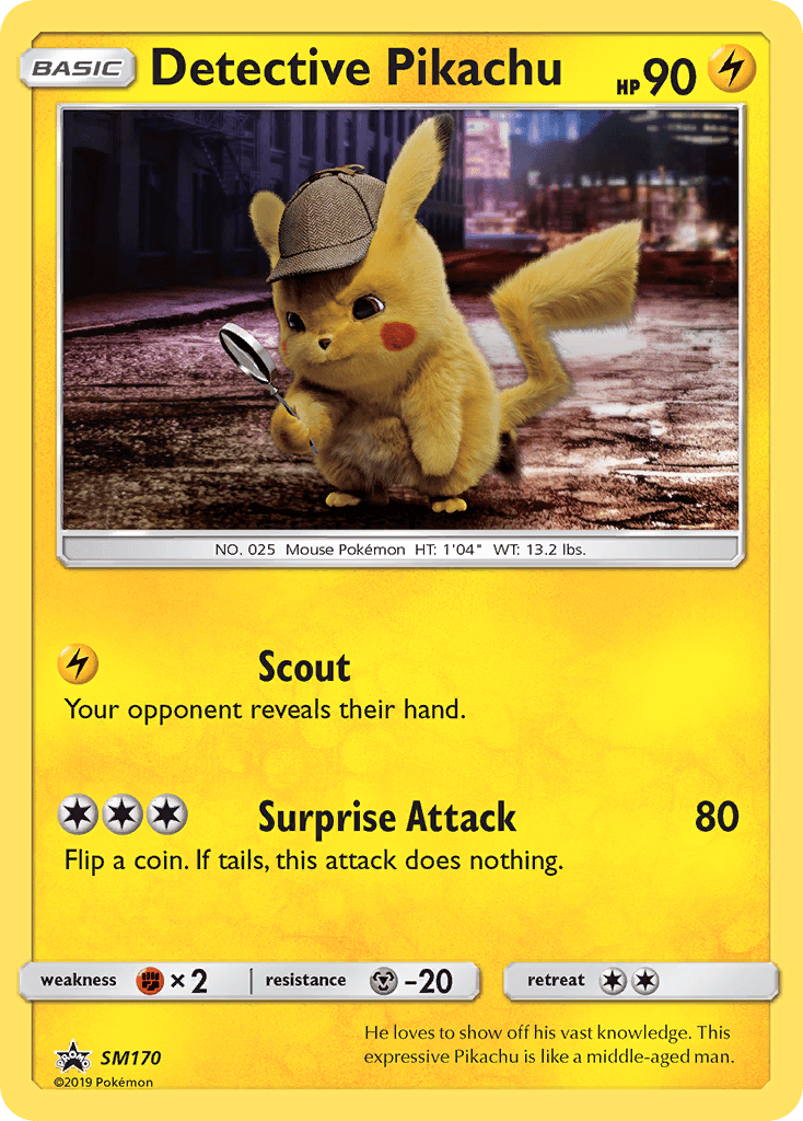 Detective Pikachu card in English