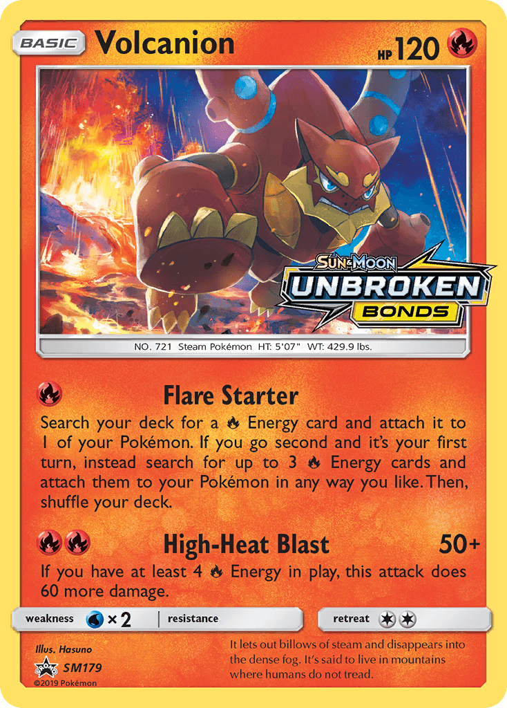 Volcanion card in English