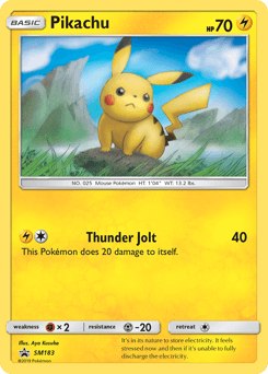 Pikachu card in English