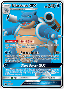 Blastoise GX card in English