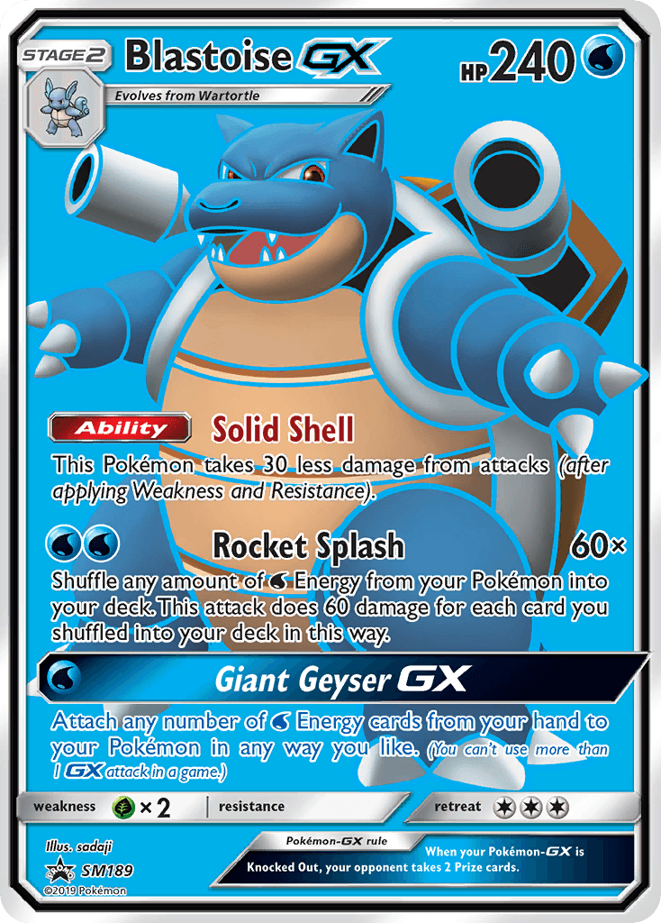 Blastoise GX card in English