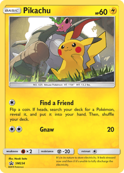 Pikachu card in English