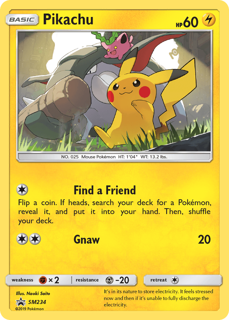 Pikachu card in English