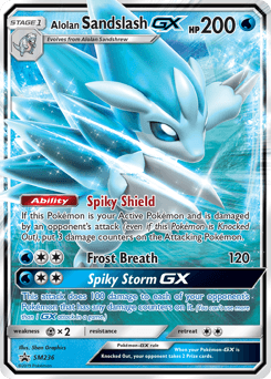 Alolan Sandslash GX card in English