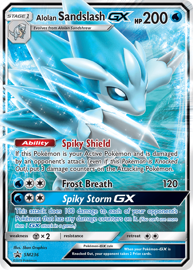 Alolan Sandslash GX card in English