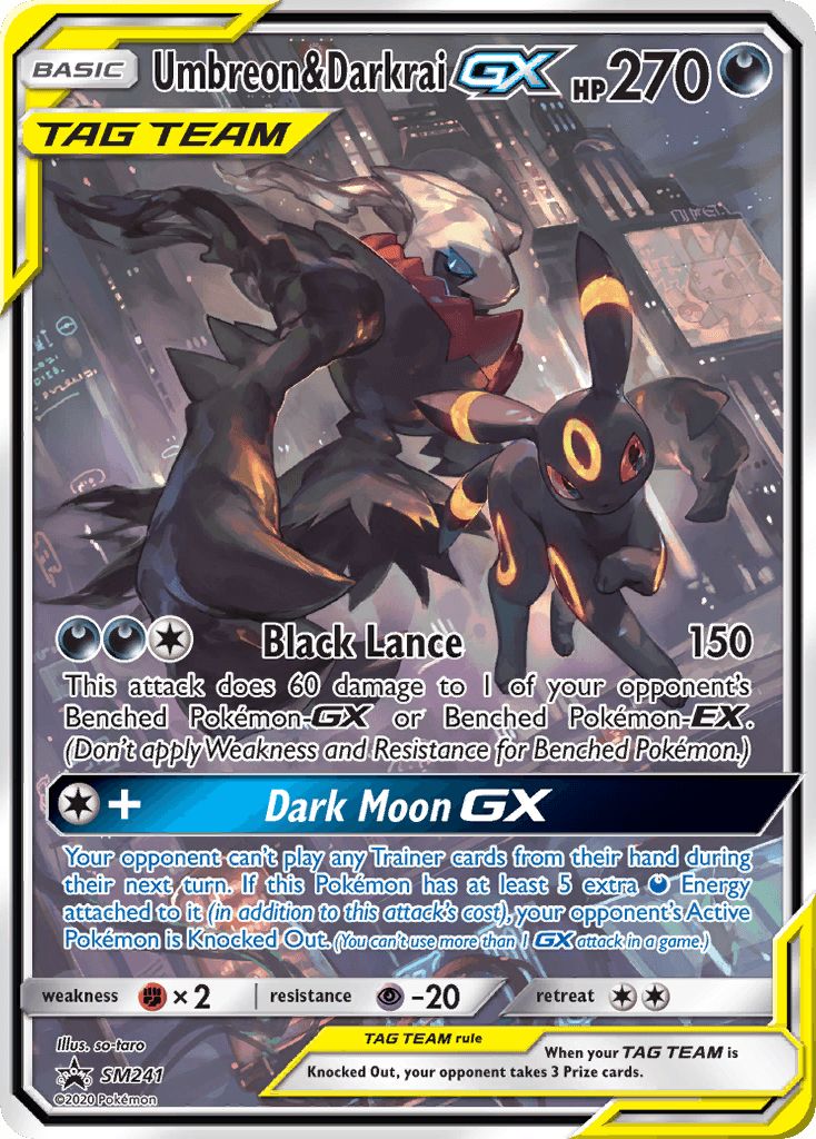 Umbreon & Darkrai GX card in English