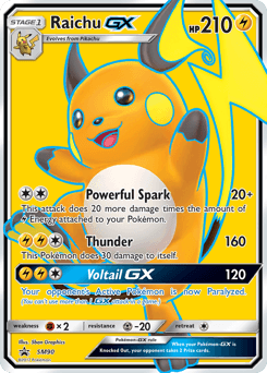 Raichu GX card in English