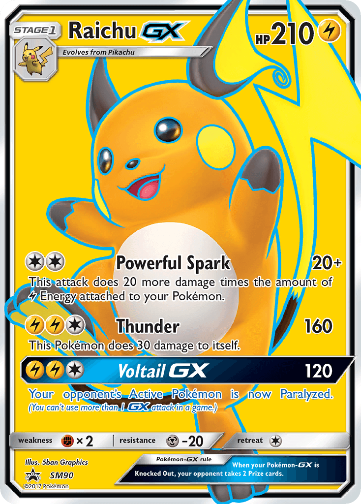 Raichu GX card in English