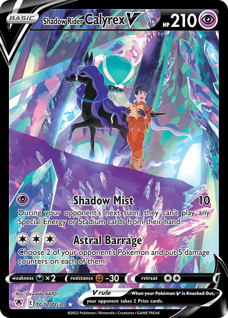 Shadow Rider Calyrex V card in English