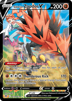 Galarian Zapdos V card in English