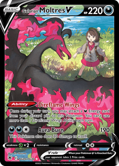 Galarian Moltres V card in English