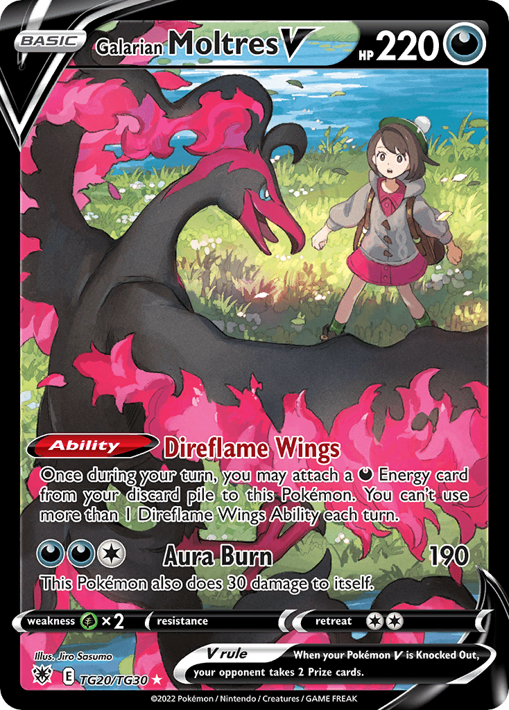 Galarian Moltres V card in English