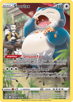 Snorlax card in English