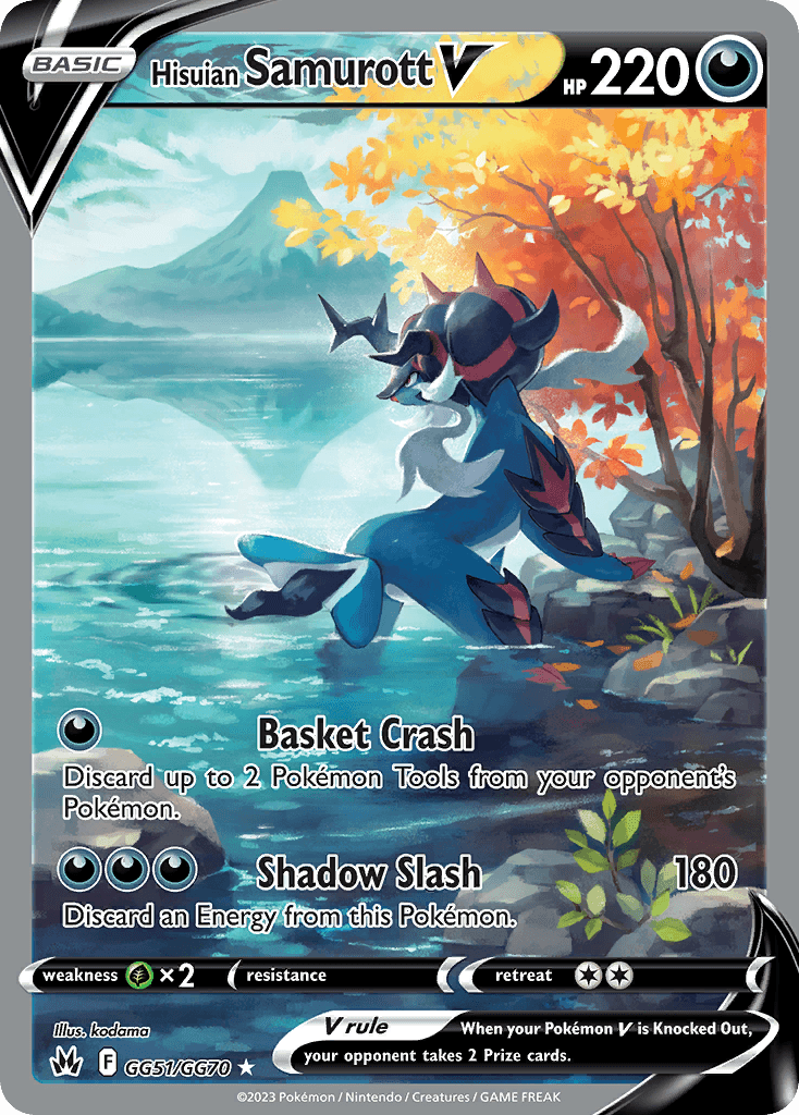 Hisuian Samurott V card in English