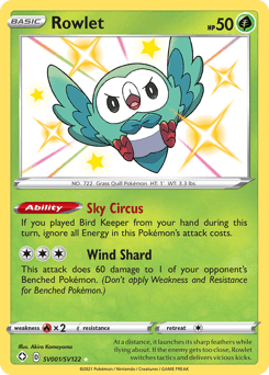 Rowlet card in English