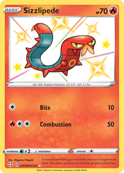 Sizzlipede card in English