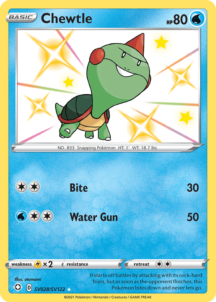 Chewtle card in English