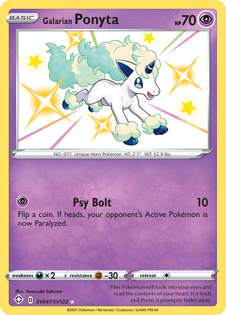 Galarian Ponyta card in English