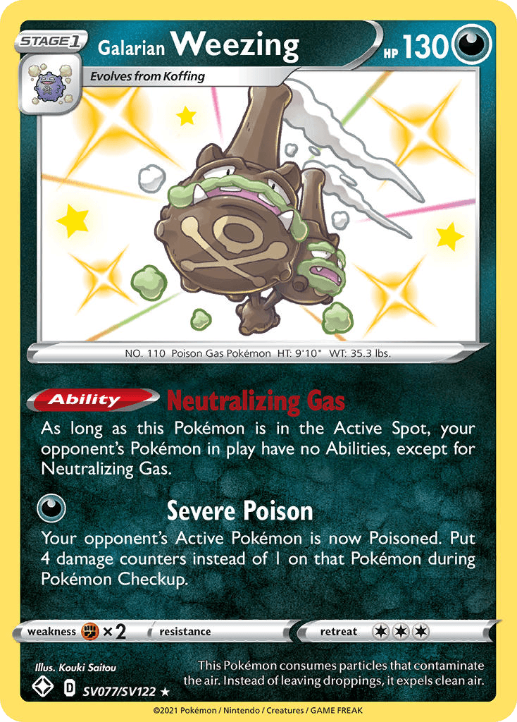 Galarian Weezing card in English
