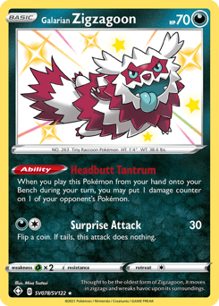 Galarian Zigzagoon card in English