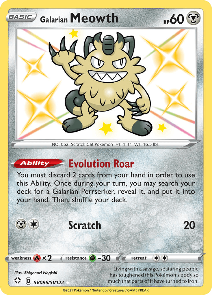 Galarian Meowth card in English