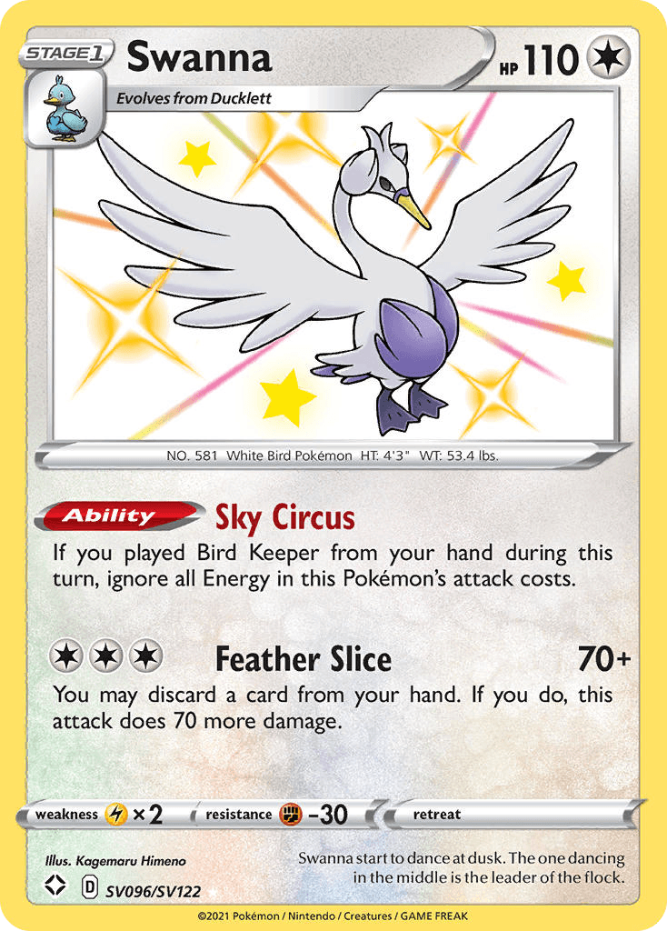 Swanna card in English