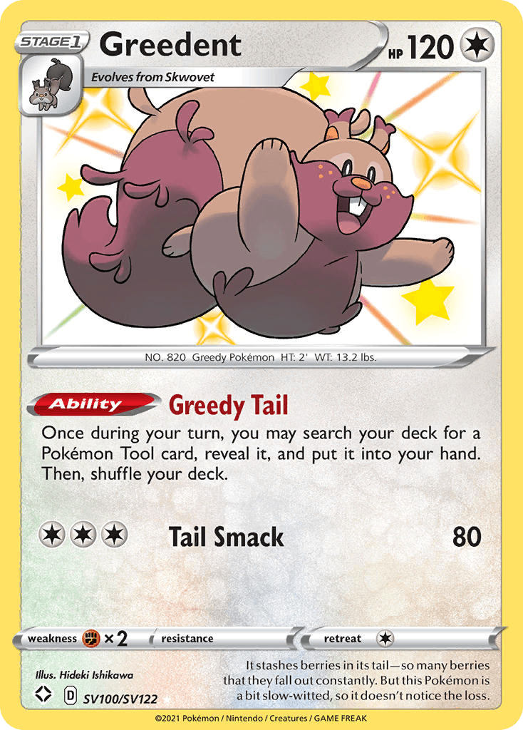 Greedent card in English