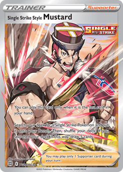 Single Strike Style Mustard card in English
